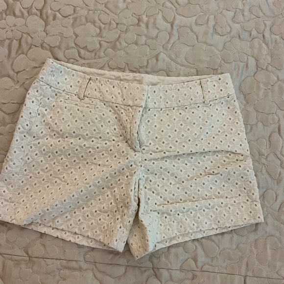 LOFT Cream Eyelet Shorts - Picture 5 of 5